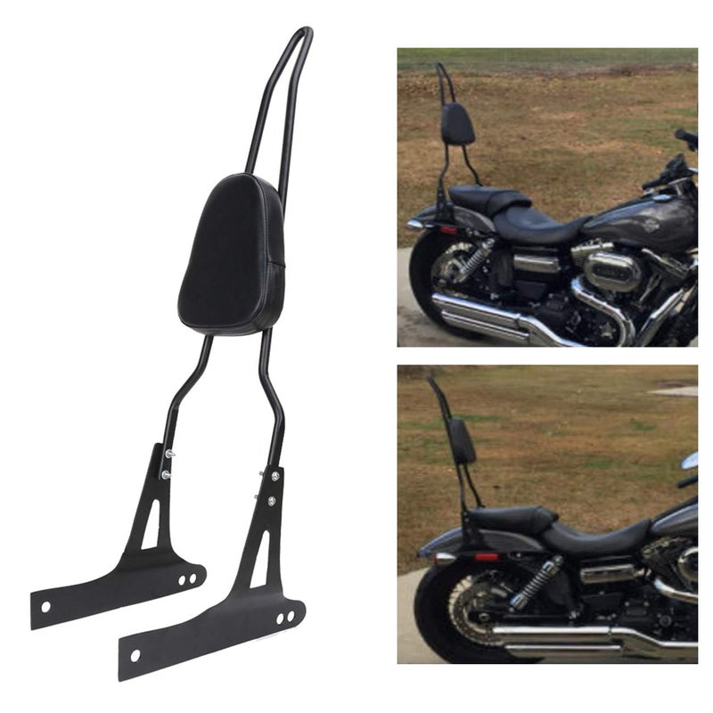 AUFER Detachable Black Passenger Backrest Sissy Bar With Back Rest Pad Compatible With For Dyna Street Bob Super Glide Low Rider Wide Glide FXD FXDB FXDC FXDL FXDWG FXDSE 2006-UP - Image 1